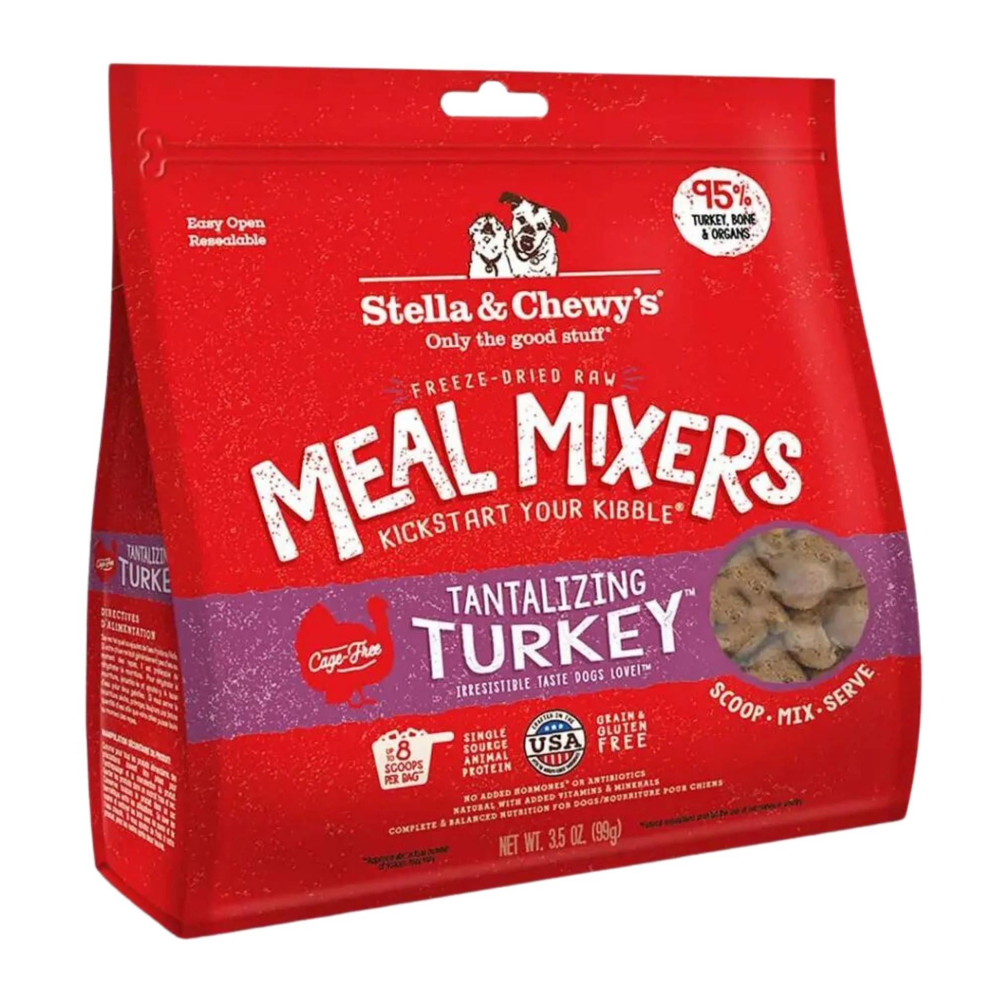 Stella and Chewys Dog Freeze-Dried Tantalizing Turkey Meal Mixers 35oz. - Image 2